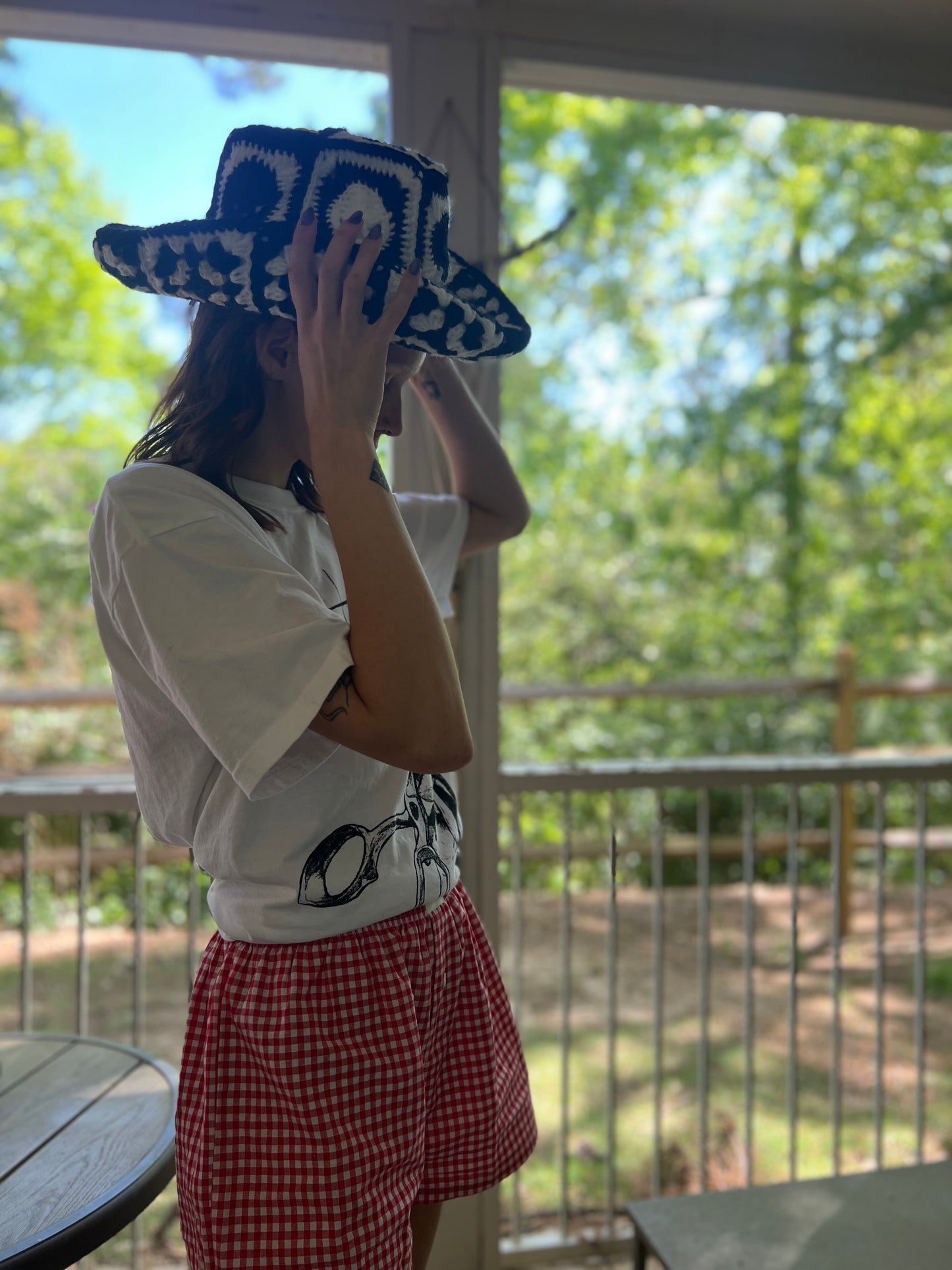 B&W Skull Cowgirl Hat