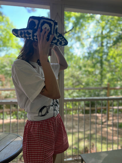 B&W Skull Cowgirl Hat