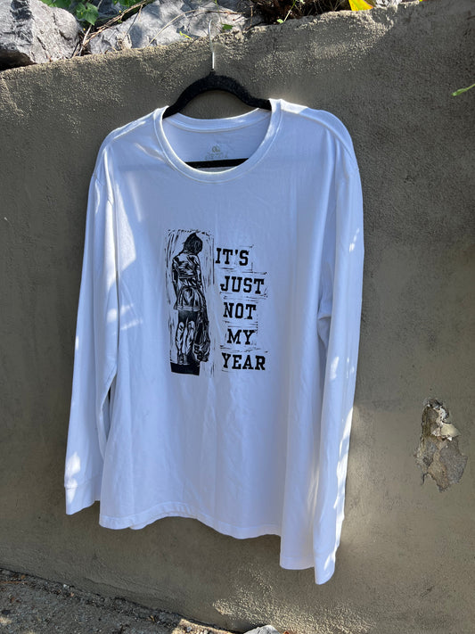 Not My Year - White Long-Sleeve Tshirt