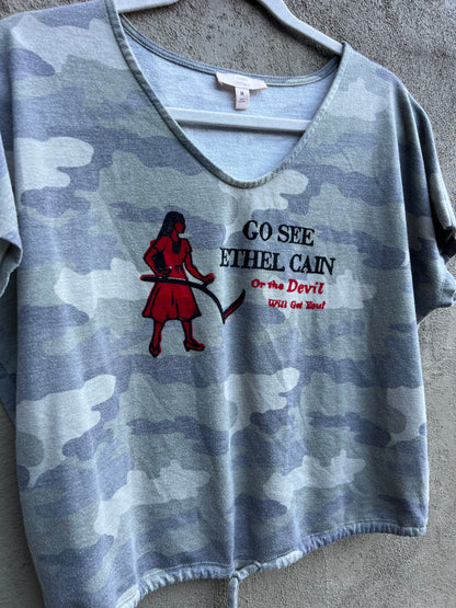 Go See Ethel Cain or the Devil Will Get You - Camo “Como Vintage” T-shirt