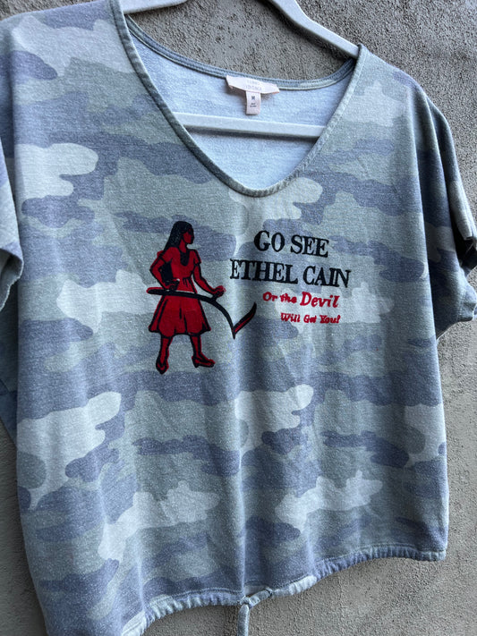 Go See Ethel Cain or the Devil Will Get You - Camo “Como Vintage” T-shirt