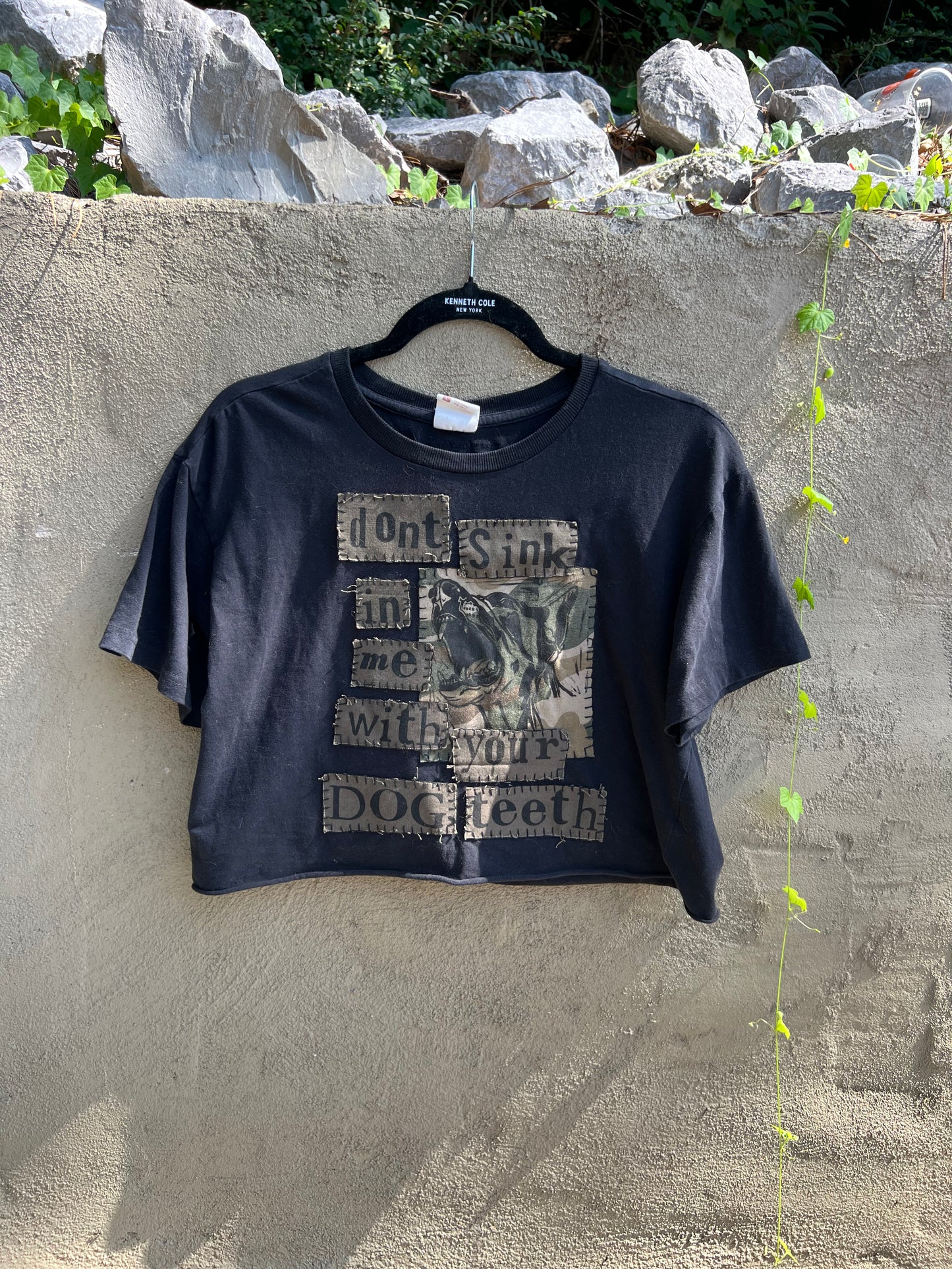 Dog Teeth - Black Cropped Tshirt
