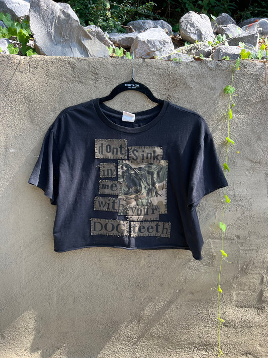 Dog Teeth - Black Cropped Tshirt