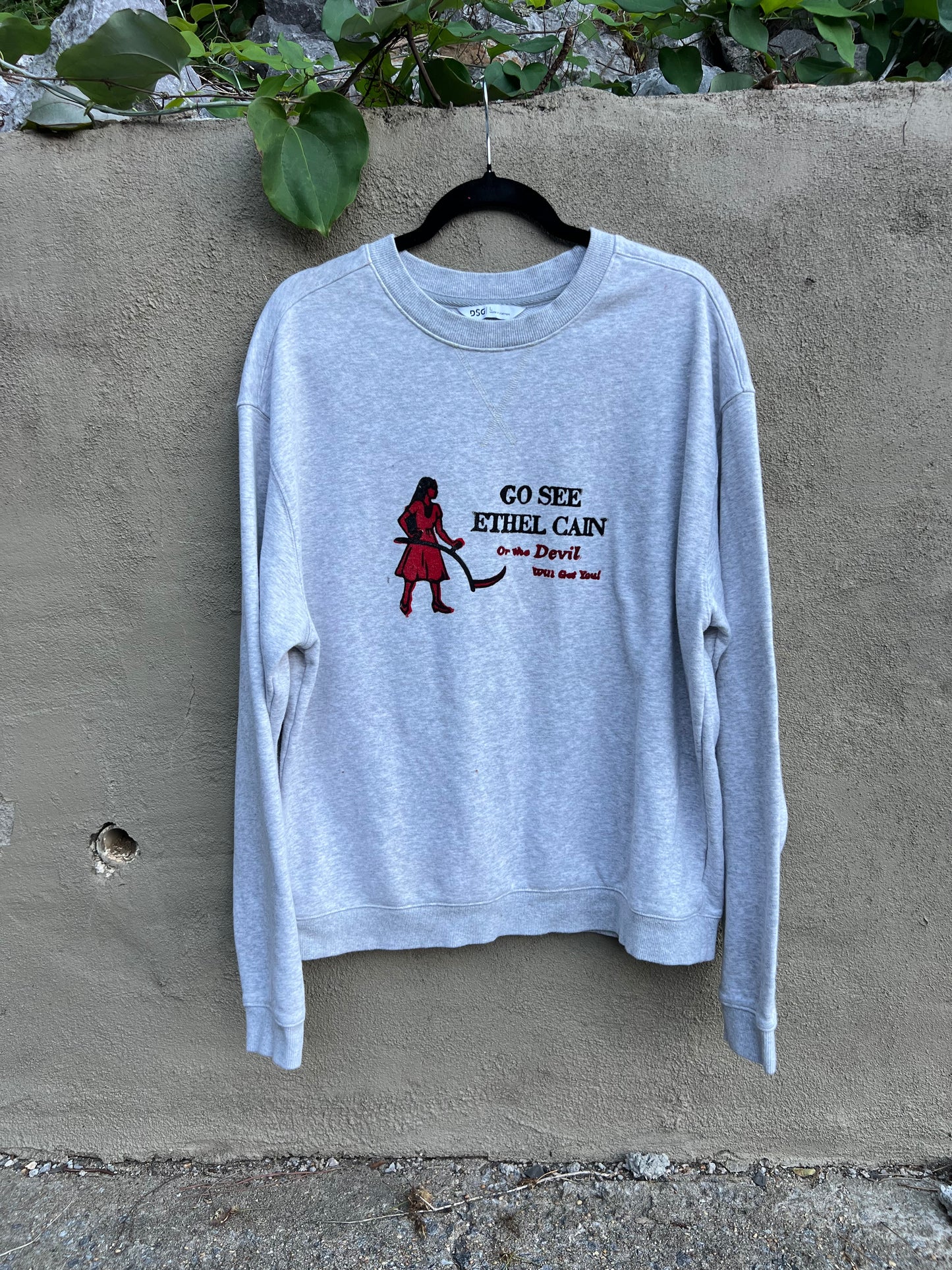 Go See Ethel Cain or the Devil Will Get You - “DSG” Grey Sweatshirt