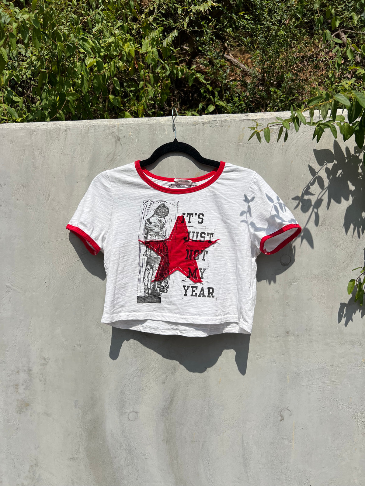 Not My Year - Red & White Ringer Baby Tee - D+M