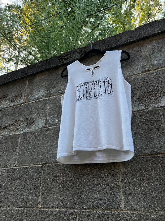 Perverts - White Knit Tank Top - SW