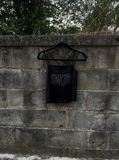 Perverts - Black Satin Tank Top