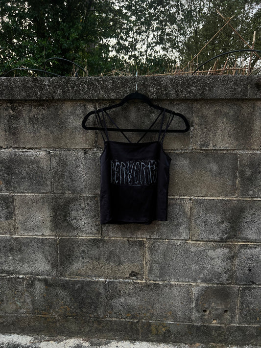 Perverts - Black Satin Tank Top