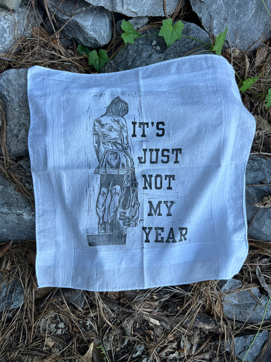 Not My Year - Alter Cloth / Vintage Handkerchief - no. 1