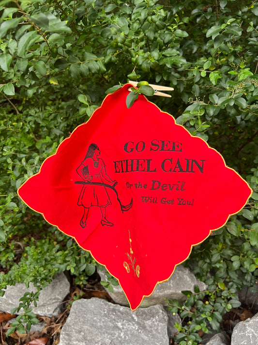 Go See Ethel Cain or the Devil Will Get You - Red Vintage Handkerchief