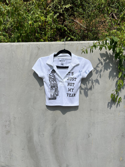 Not My Year - White Baby Tee - JP