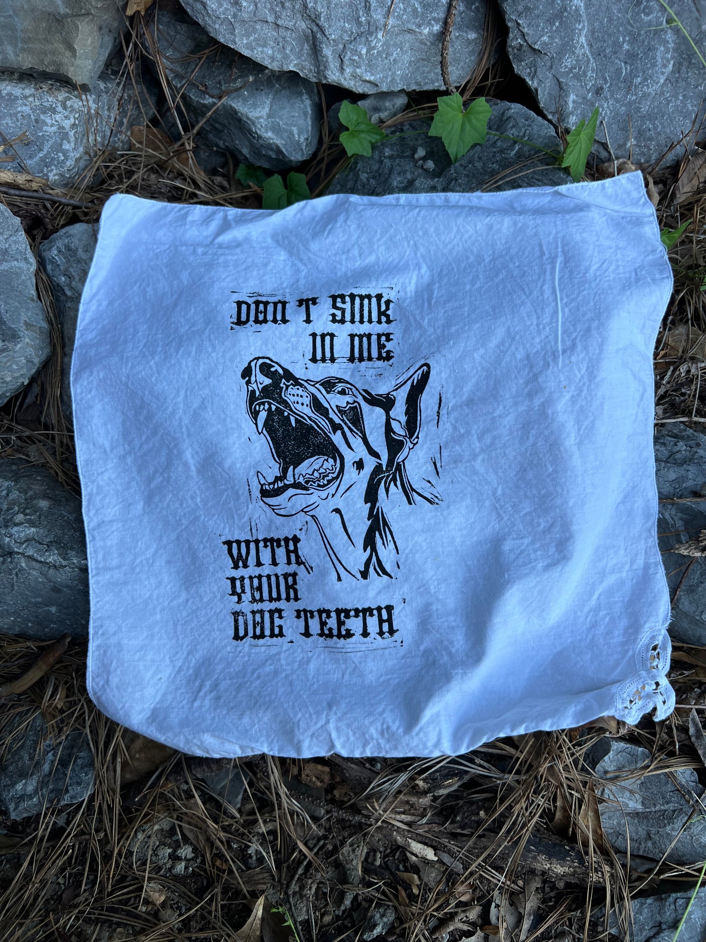 Dog Teeth - Alter Cloth / Vintage Handkerchief - no. 1