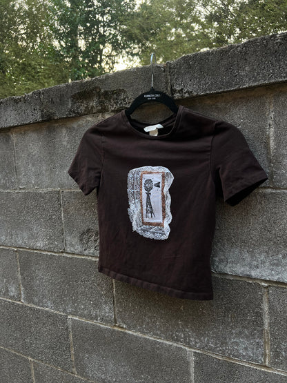Windmill Patchwork - Brown Baby Tee