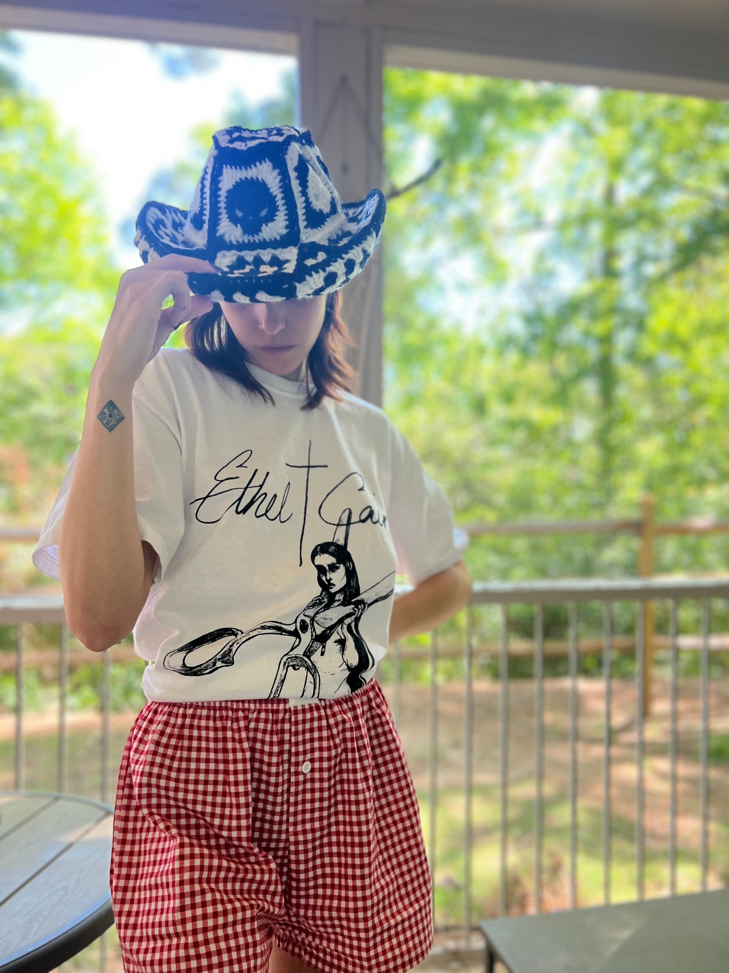 B&W Skull Cowgirl Hat