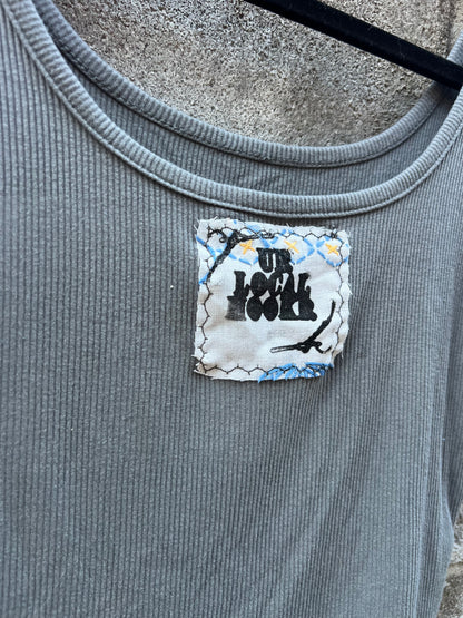 Nearer - Grey Patchwork Tank Top