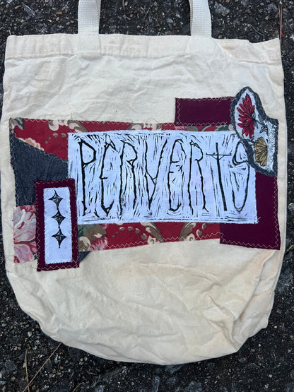 Perverts - Patchwork Canvas Tote Bag