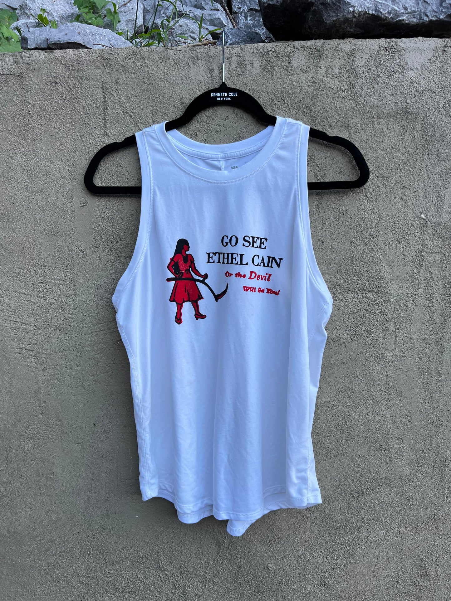 Go See Ethel Cain or the Devil Will Get You - White All in Motion Tank
