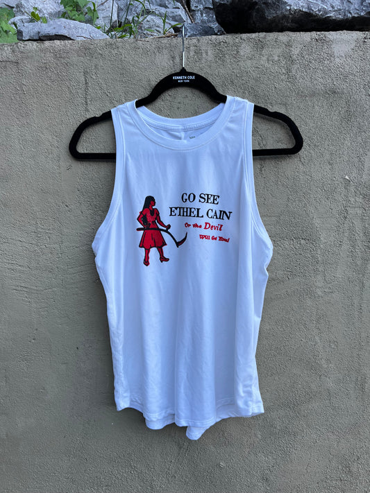 Go See Ethel Cain or the Devil Will Get You - White All in Motion Tank