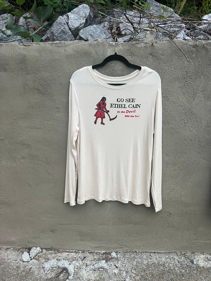 Go See Ethel Cain or the Devil Will Get You - Taupe Long Sleeved Top