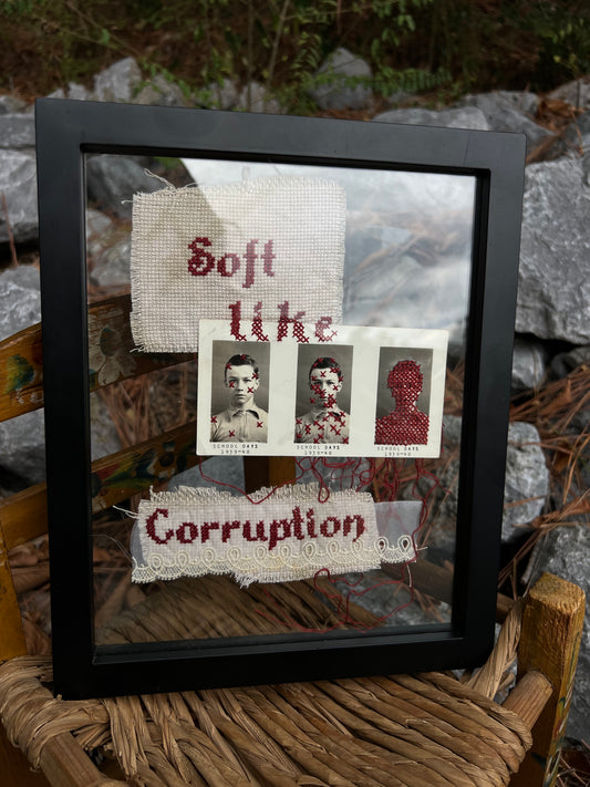 Soft Like Corruption - Embroidered Vintage Photo