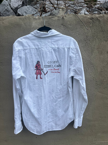 Go See Ethel Cain or the Devil Will Get You - White Half-Button Top