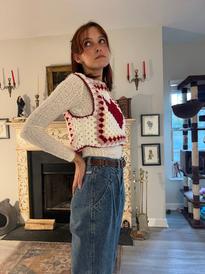 Sweetheart Granny Square Vest