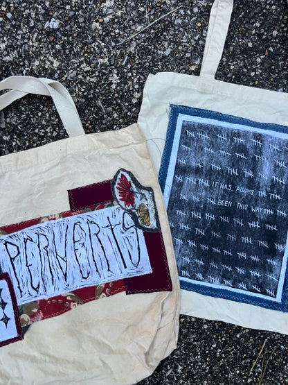 Perverts - Patchwork Canvas Tote Bag