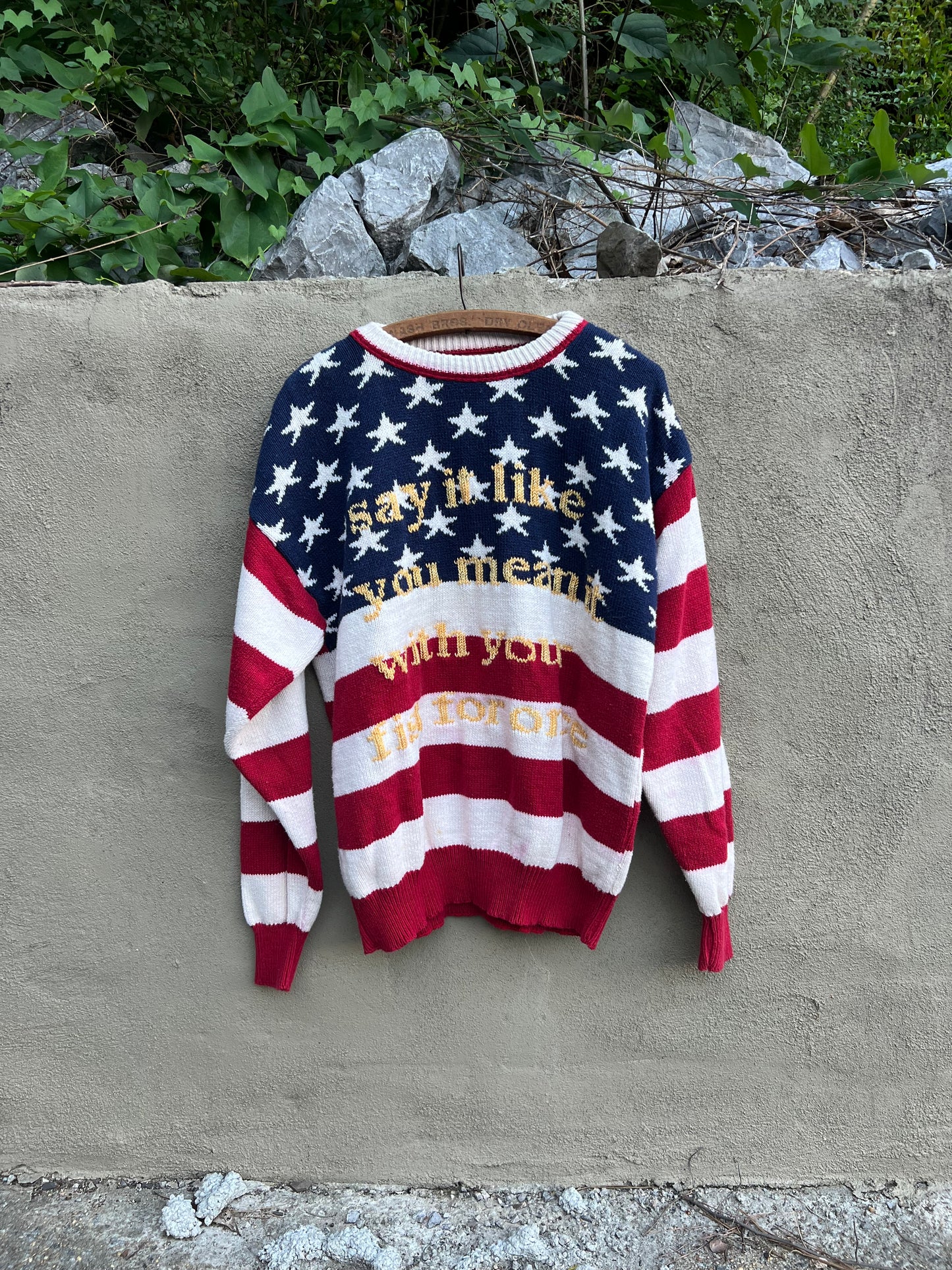 Say it Like You Mean it - Hand Embroidered Vintage Sweater