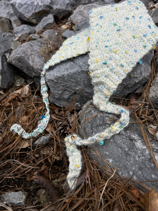 Bonnie Blue Beaded Bonnet - Crochet Bonnet