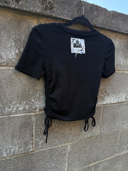 Windmill Patch with Lace - Black Baby Tee