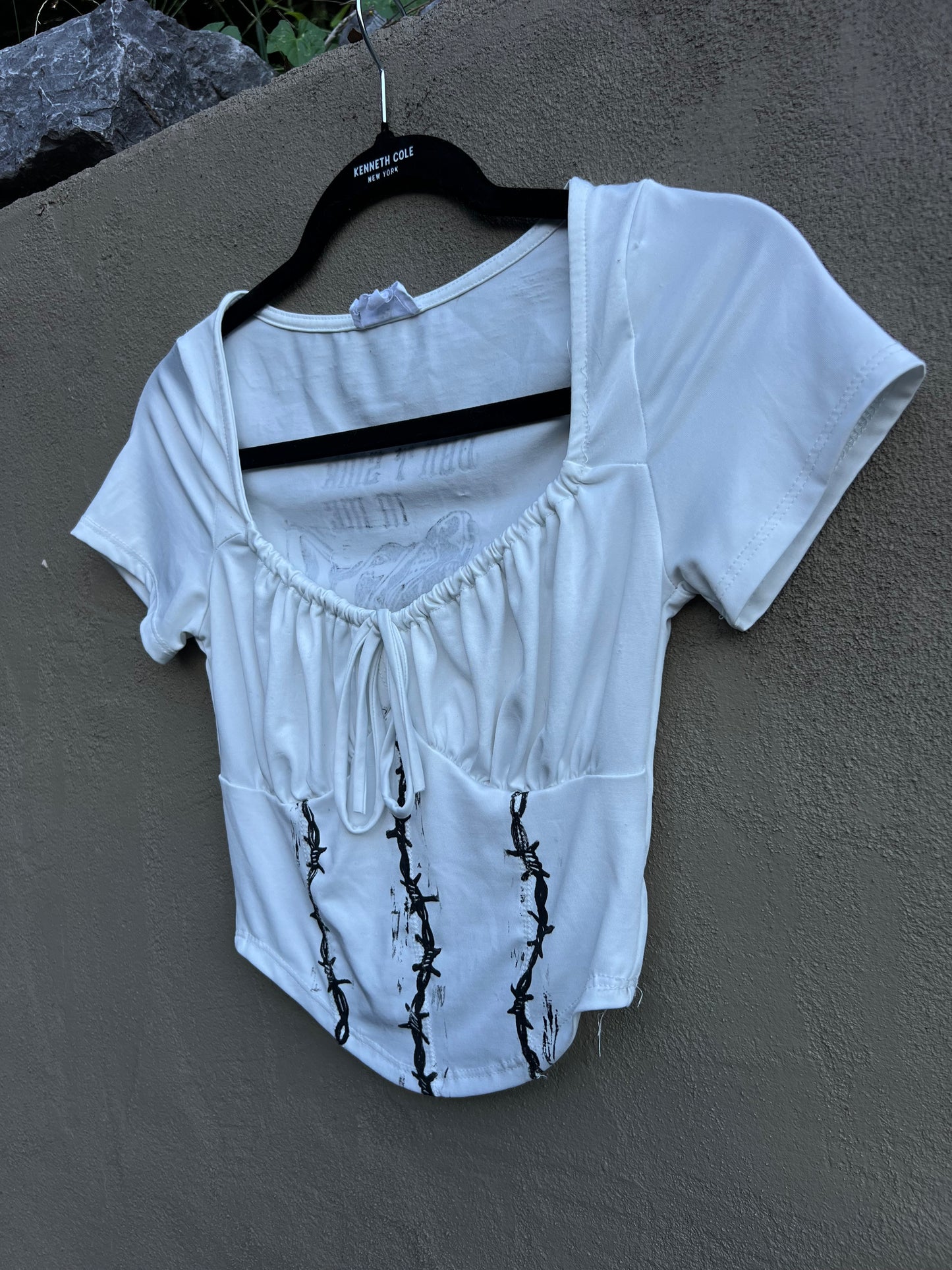 Dog Teeth - White Corset-Style Top