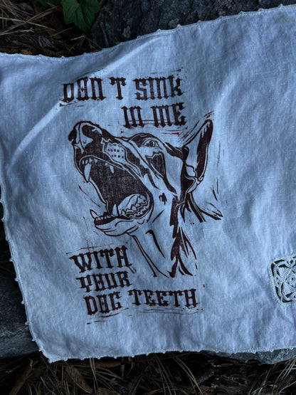 Dog Teeth - Alter Cloth / Vintage Handkerchief - no. 3