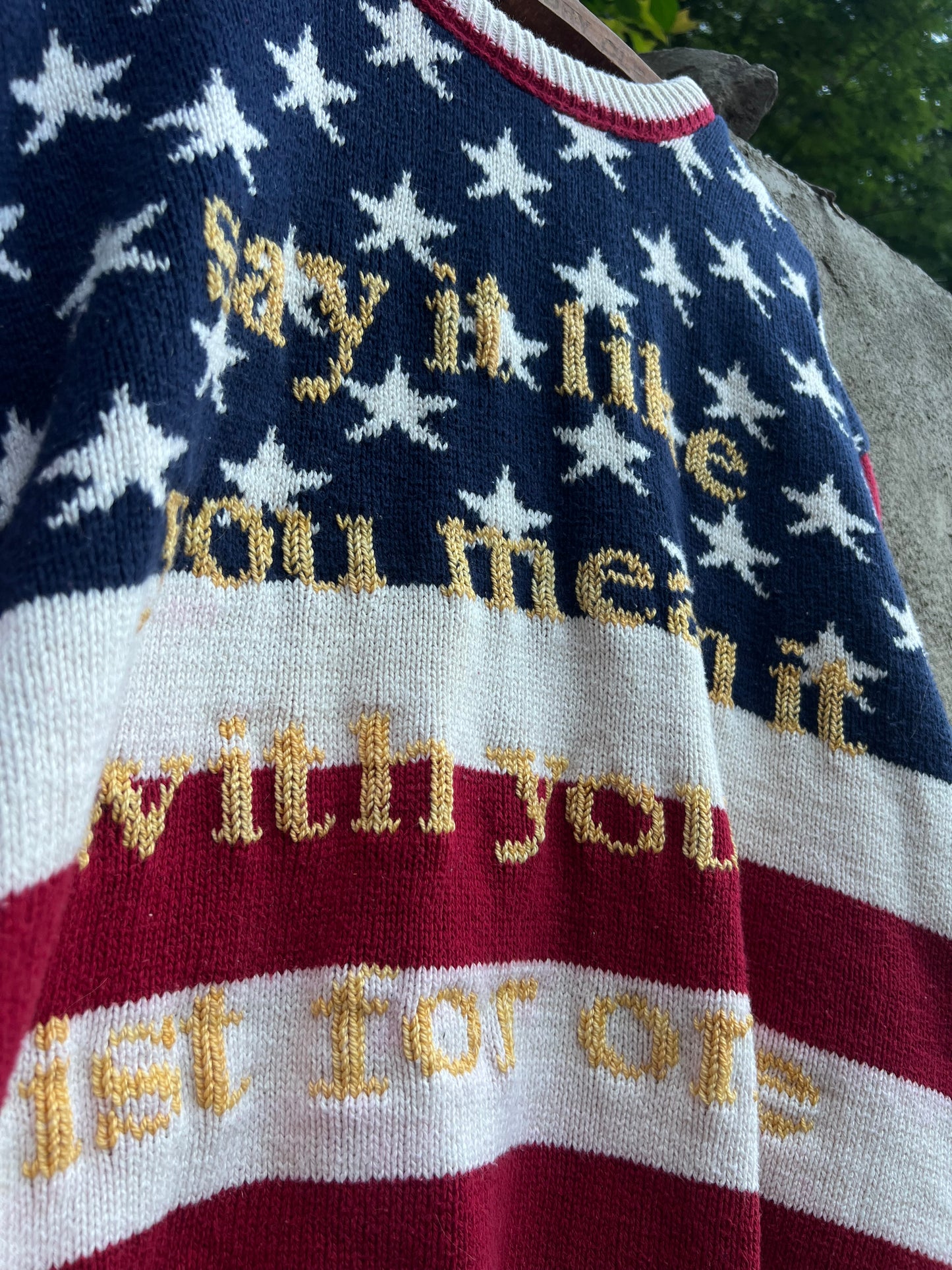 Say it Like You Mean it - Hand Embroidered Vintage Sweater
