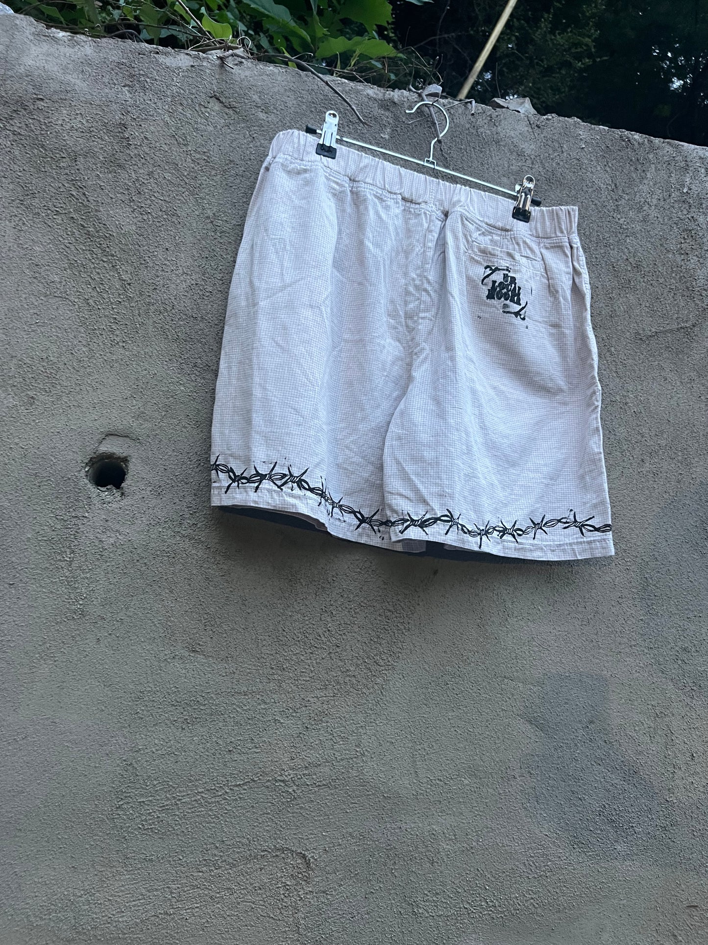 Go See Ethel Cain or the Devil Will Get You - Taupe & White HoundstoothShorts