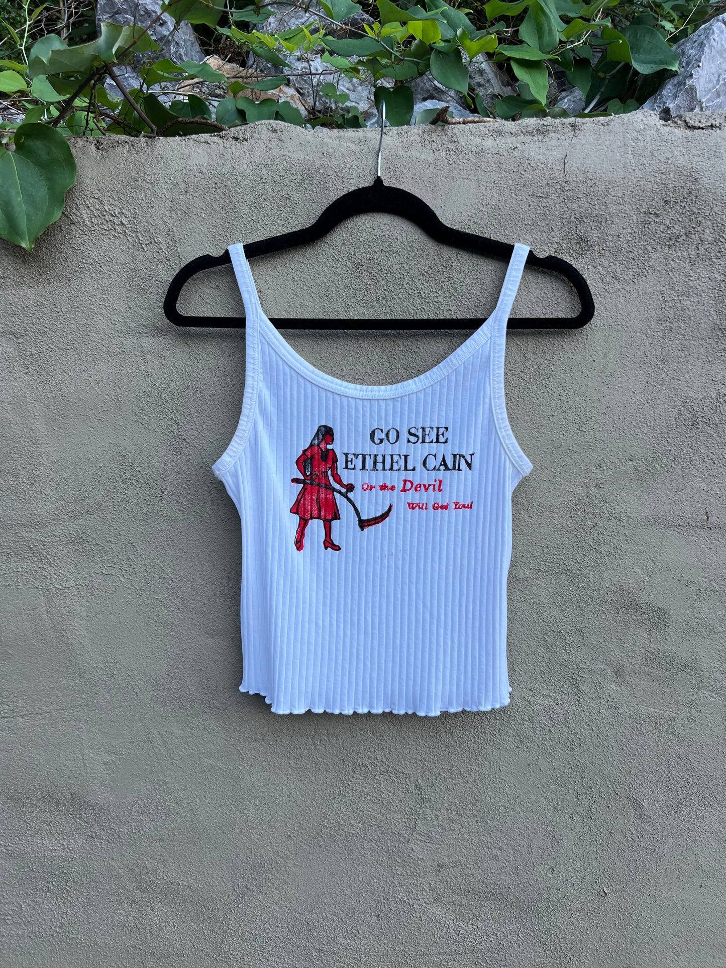 Go See Ethel Cain or the Devil Will Get You - White Old Navy Tank