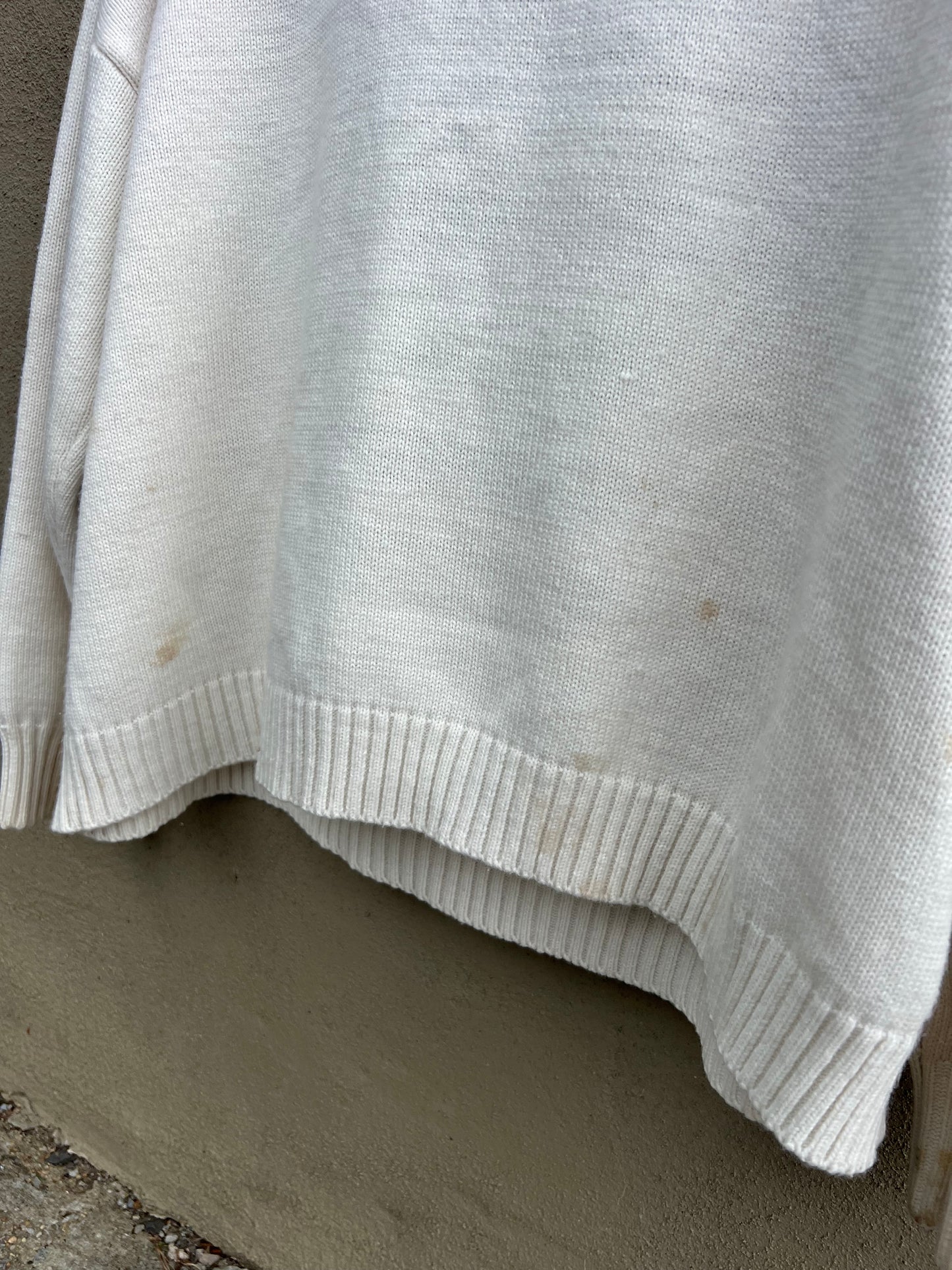 Say it Like You Mean it - Hand Embroidered White Sweater