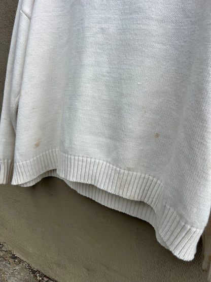 Say it Like You Mean it - Hand Embroidered White Sweater
