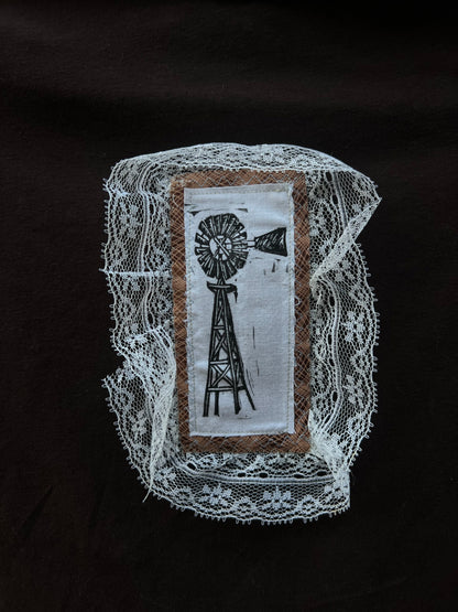 Windmill Patchwork - Brown Baby Tee