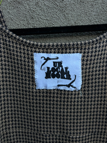 Not My Year - Brown & Black Houndstooth Dress