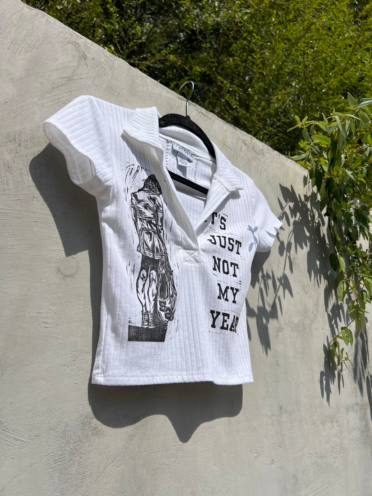 Not My Year - White Baby Tee - JP