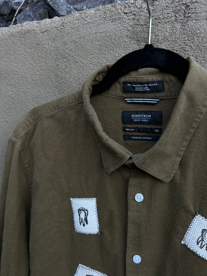 Dog Teeth - Green Flannel Shirt