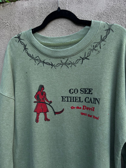 Go See Ethel Cain or the Devil Will Get You - “Time & Tru” Green Sweatshirt