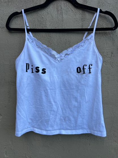 piss off - white tank top