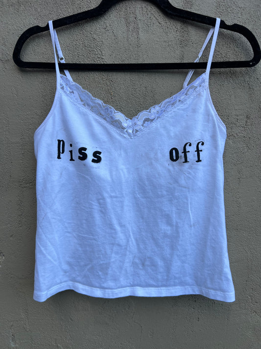 piss off - white tank top