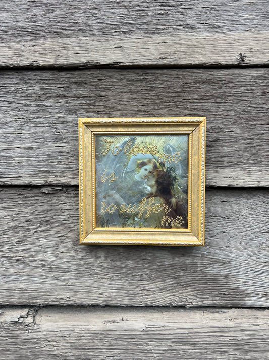 To Love Me is to Suffer Me - Embroidered Vintage Photo