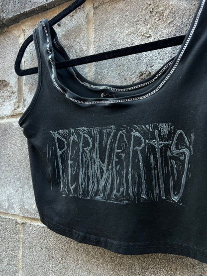 Perverts - Black Cropped Tank Top