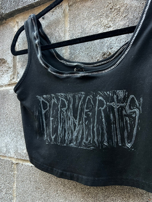 Perverts - Black Cropped Tank Top