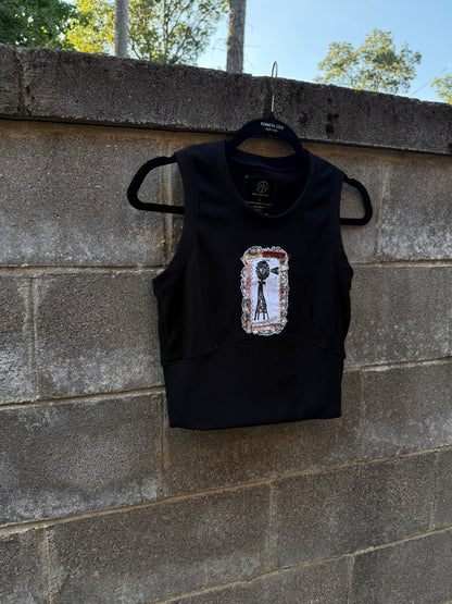 Windmill Patchwork - Black Tank Top