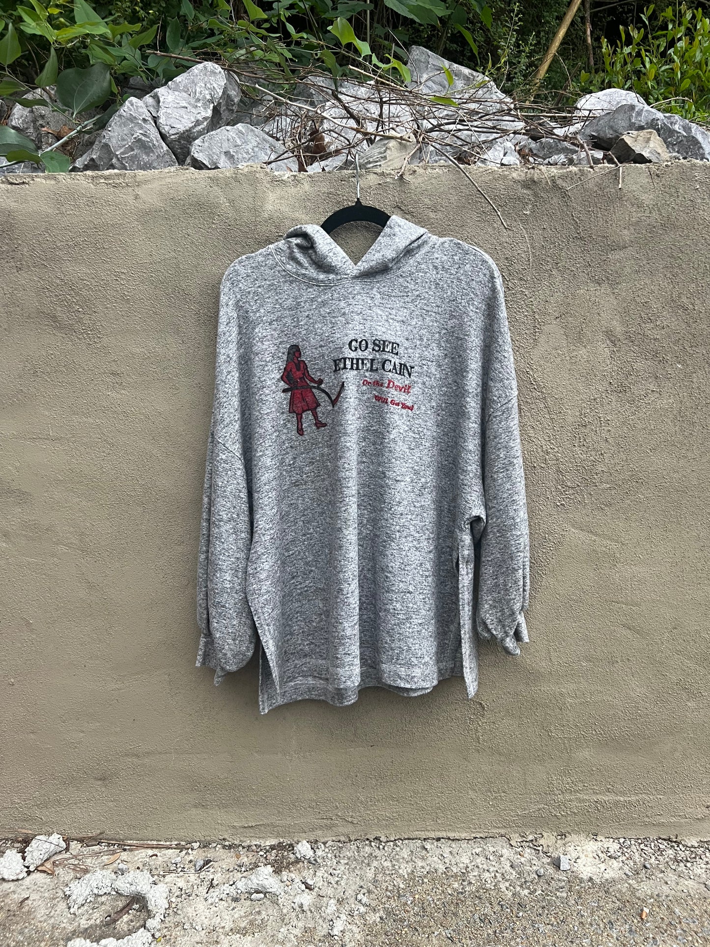 Go See Ethel Cain or the Devil Will Get You - Heather Gray Hoodie