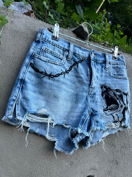 Dog Teeth - Denim Shorts